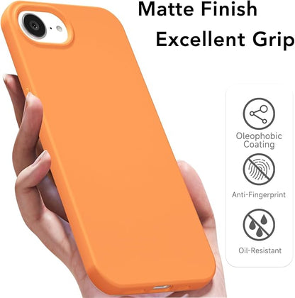 for iPhone 17e 16e Case Silicone Compatible with Magsafe Case, Ultra Slim Thin Magnetic Phone Cases Mag Safe, Cute Soft Rubber Gel TPU Matte Plain Wireless Charging Cover for Women, Neon Orange