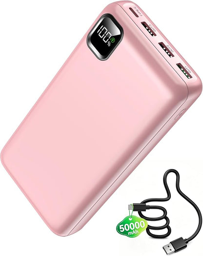 Portable Charger Power Bank 50000mAh Fast Charging Battery Bank | 30W USB C External Battery Pack LED Digital Display Phone Charger Travel Essential for iPhone 17/16/15/14/13/12, Samsung etc
