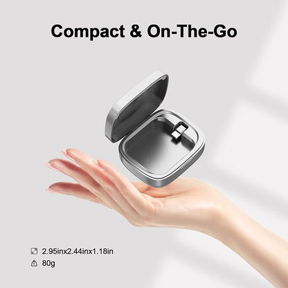 Wireless Charging Case for Oura Ring Gen 4 & 3 Charger, 1000mAh Portable Travel Power Station Fits All-Sized Oura Ring 4 & 3, 30-Day Runtime (Official Charger NOT Included)(Silver)