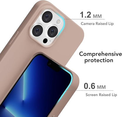 for iPhone 13 Pro Max Case Silicone Compatible with Magsafe Case, Ultra Slim Thin Magnetic Phone Cases Mag Safe, Cute Soft Rubber Gel TPU Matte Plain Wireless Charging Cover for Women, Brown