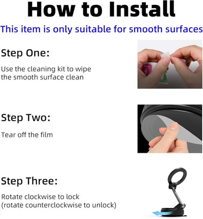 Vacuum Magnetic Suction Phone Holder for iPhone 17 16 15 14 13 12 Air Pro Max Plus mini, Foldable and Retractable Hands-Free Suction Cup Phone Mount for Car/Gym/Mirror/Smooth Surface, Black