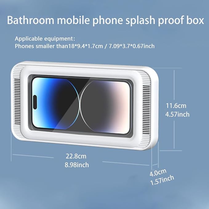 Bathroom Waterproof and Anti Fog Phone case with 360 Degree Rotation (White)
