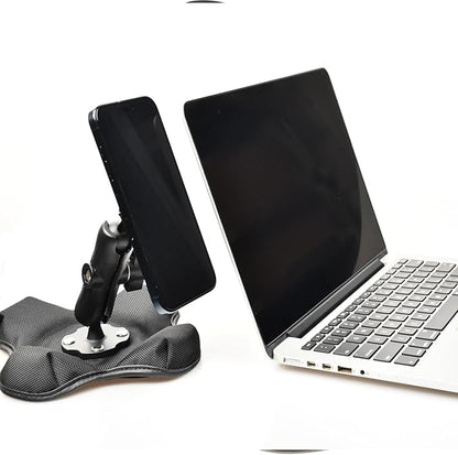 Magnetic Phone Holder for Desk&Car Dash,Aluminum Arm, Non-Slip Beanbag Base, 360° Rotation at 3 Points, Compatible with MagSafe iPhone 12-16 Series, Fits RAM B Size 1" Ball