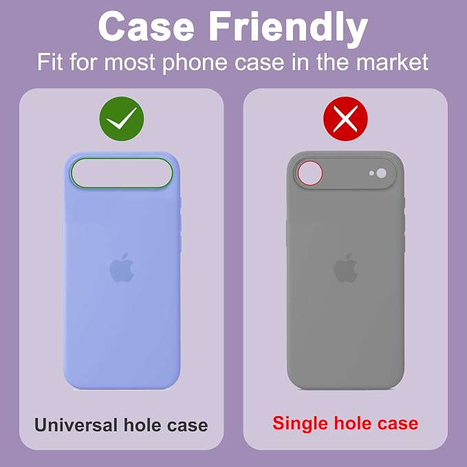 2 Pack Camera Lens Protector for iPhone 17 Air,[Not Easy to Breakn ] AR Tempered Glass Strong Adsorption Metal Camera Cover Screen-Silvery