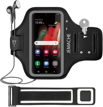 Galaxy S26 S25 Ultra Armband, JEMACHE Gym Workouts Running Arm Band for Samsung Galaxy S26 S25 S24 S23 S22 Ultra (Black)