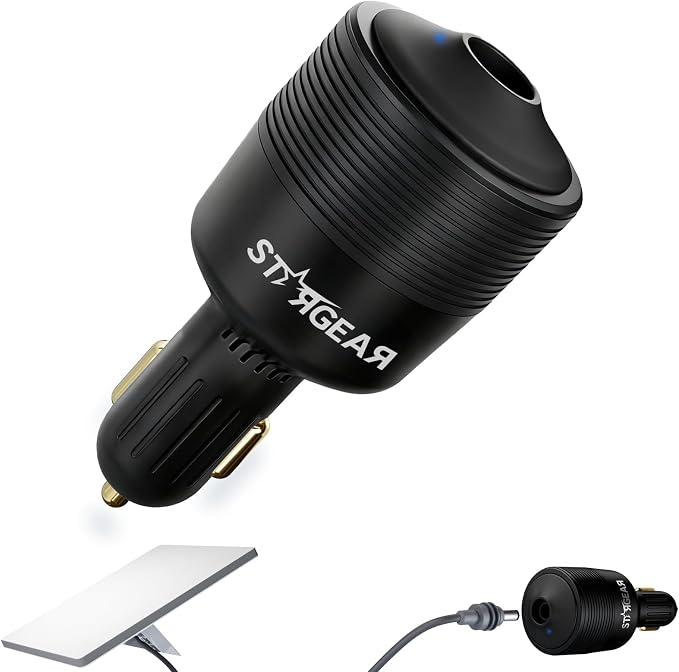 Starlink Mini Car Adapter 12V to 24V DC Step Up Converter with 60W Car Cigarette Lighter Adapter, Starlink Mini 12V Adapters Supports 16 AWG Official 30M, Ideal for RV, Boat, Trailer（Black）