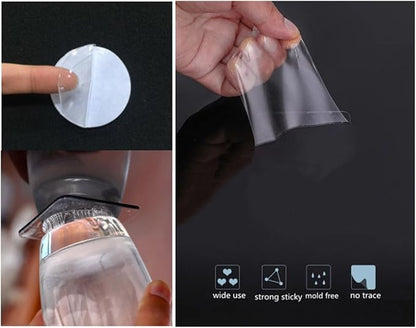 4 Mounting Tabs 2.36 Inches Double Sided Clear Acrylic Adhesive Disk Round Tough Sticky Tape Perfect for Decorations, Dashboard Toys, Windshield, GPS, Tiles, Wall Pictures