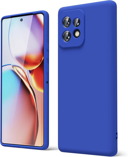 oakxco for Motorola Moto Edge Plus 2023 Case Silicone, Thin Slim Grip Soft Rubber Gel Protective Phone Case for Women, Matte Plain Solid Color Aesthetic Cute Girly Case with Camera Cover, Royal Blue