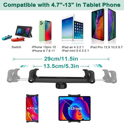 woleyi Car Tablet Mount, Headrest Tablet Holder for 4.7-13 in iPad Smartphone, Car Back Seat Between Tablets Stand for iPad Pro Air Mini, Samsung Tab, Fire HD, Long Road Trip Essentials for Kids