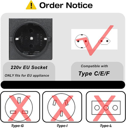 2000W Step Up/Down EU Voltage Transformer Converter 110V to 220V | OR Convert 220V to 110V Voltage Converter with 2US&2 EU outlets [110V US Power Cord Included Only, No 220V Cord]