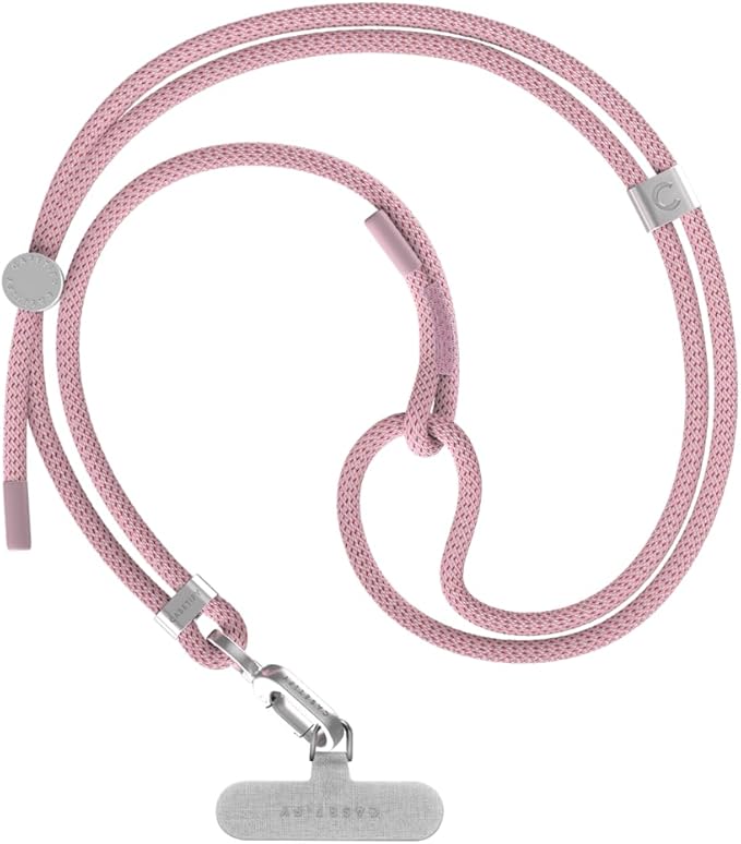 CASETiFY 6mm Rope Cross Body Strap with Card - Blush Pink