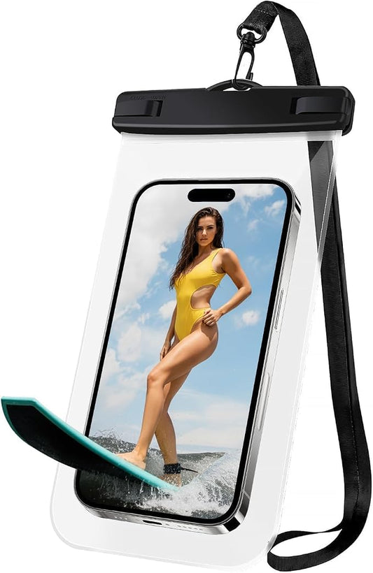 1 Pack Waterproof Phone Case, 6.8" Universal Dry Bag for iPhone 15/14/13/12 Pro Max, IPX8 Waterproof Pouch, Cruise Ship & Beach Essentials, Clear