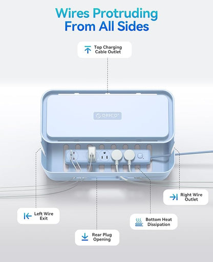 ORICO Cable Management Box, Cord Hider Box to Conceal Power Strips on Desk or Floor, Keeping Cords Tidy and Protected from Damage, Stylish Cable Organizers for Home, Office, School - PB01