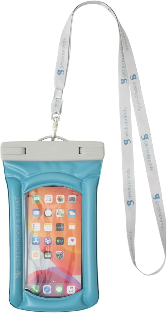 geckobrands Float Phone Dry Bag - Waterproof & Floating Phone Pouch – Fits Most iPhone and Samsung Galaxy Models
