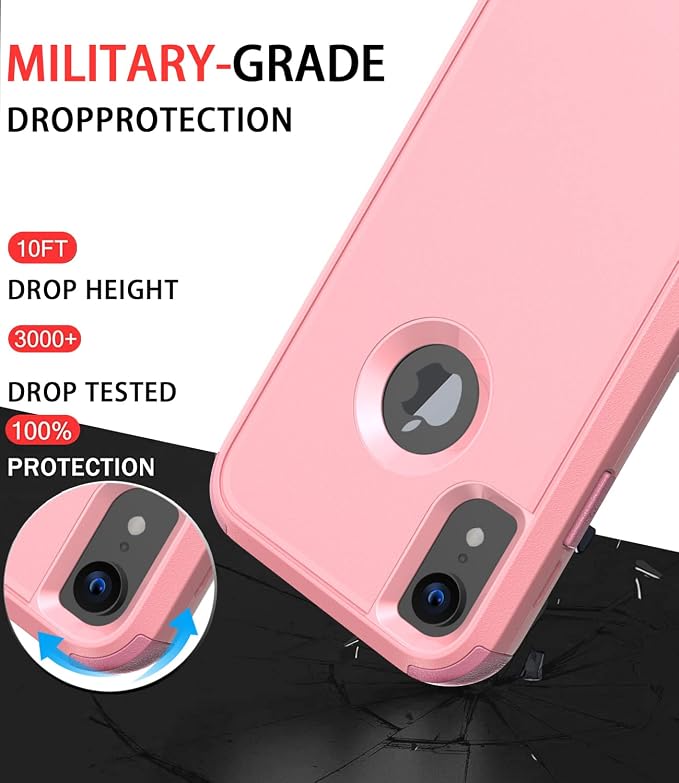 Diverbox for iPhone Xr Case [Shockproof] [Dropproof] [Dust-Proof],Heavy Duty Protection Phone Case Cover for Apple iPhone XR (Pink)