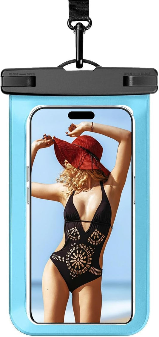 1 Pack Waterproof Phone Pouch,Waterproof Phone Case Dry Bag for iPhone 17 16 15 14 13 Pro Max up to 7", Cruise Essentials Travel EssentiBeach Accessories for Vacation Must Haves, Blue