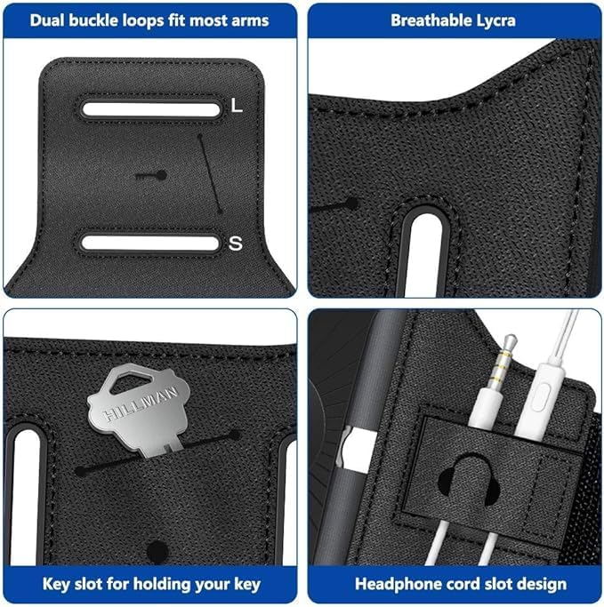 Running Armband 360° rotatable for iPhone 15/14/13/Pro Max/Pro/Mini/12/11/SE/Xs/XR/X/8/7/Plus, Suitable for All 4-6.7 inch Smartphones, Running Hiking and Cycling Mobile Phone Armband