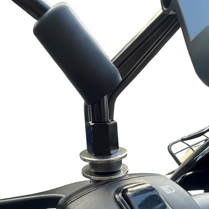 Motorcycle Phone Mount for Rearview Mirror, Metal Motorbike Phone Holder Smartphone Holder Mount 360° Rotation Adjustable, Universal for 6mm-10mm Diameter Scooter Motorcycle Mirror