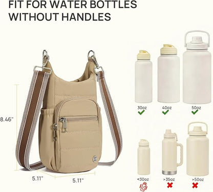 Telena Water Bottle Holder with Strap RFID Crossbody Bags for Women for Walking, Hiking, Cycling