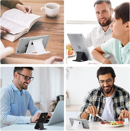 4 Pack Portable Cell Phone Stand Holder for Desk, Foldable Pocket-Sized Mount, Universal Adjustable Desktop Mobile Phone Kickstand Compatible with iPhone IPads Kindle Android Colorful