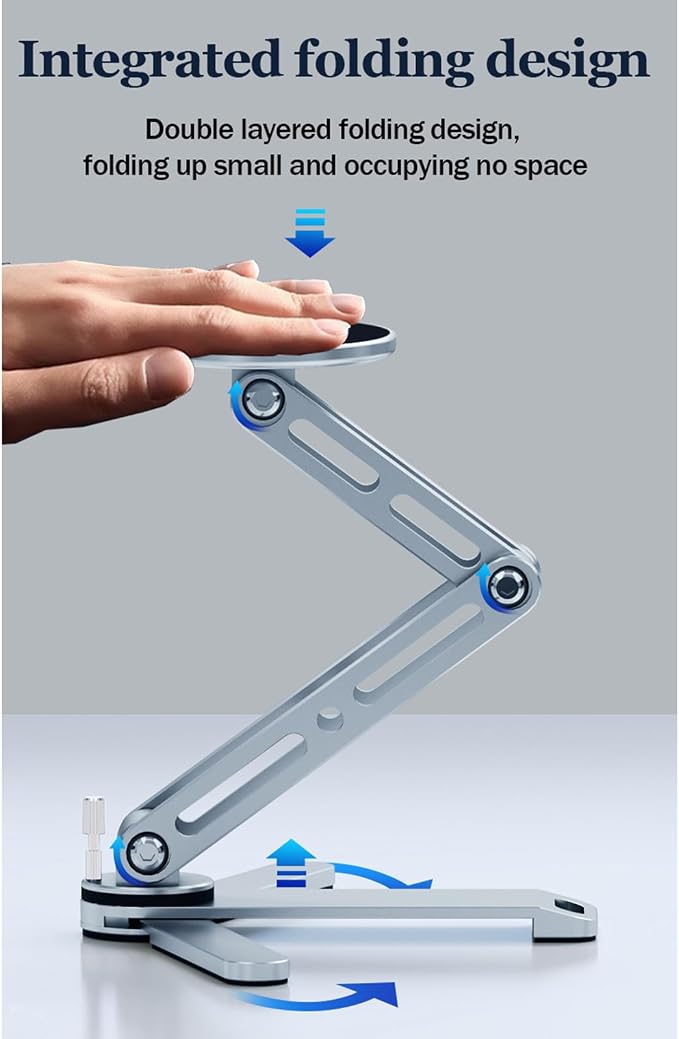 Magnetic Tripod for iPhone 16/15/14/13/12 Series & iPads,Aluminium Mini Magsafes Tripod for iPhone & Magsafes,360° Adjustable Triple Fold Design Magnetic Phone Stand