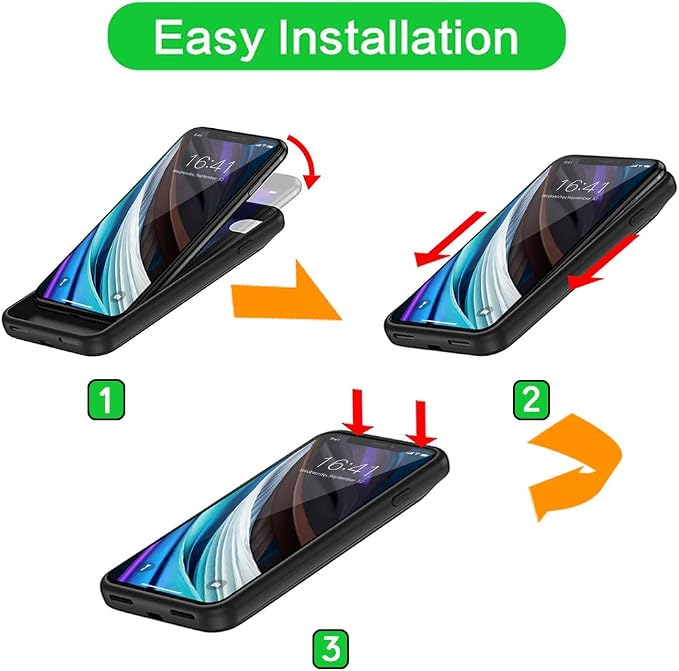 Battery Case for iPhone 12 Mini, Full Encircle 6000mAh Ultra-Slim Rechargeable Portable Charging Cover Extended Battery Pack Compatible with iPhone 12 Mini (5.4 inch) Charger Case with Carplay-Black