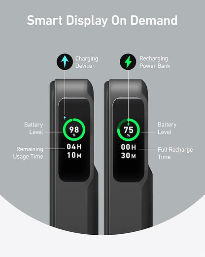 Anker MagGo Power Bank, Qi2 Certified 15W Ultra-Fast MagSafe-Compatible Portable Charger, 10,000mAh Battery Pack with Smart Display and Foldable Stand, For iPhone 15/14/13/12 Only(USB-C Cable Include)