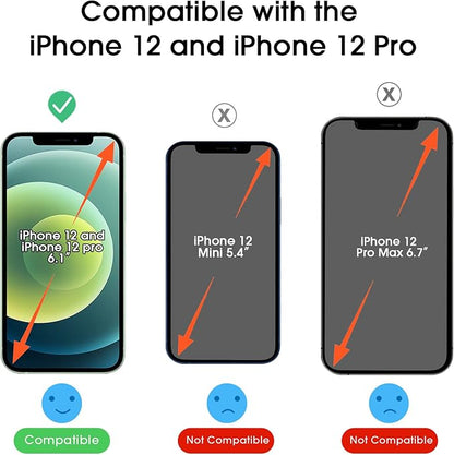 amFilm OneTouch Glass Screen Protector for iPhone 12 6.1"/ iPhone 12 Pro 6.1" with Easy Installation Kit, Tempered Glass, 2 Pack