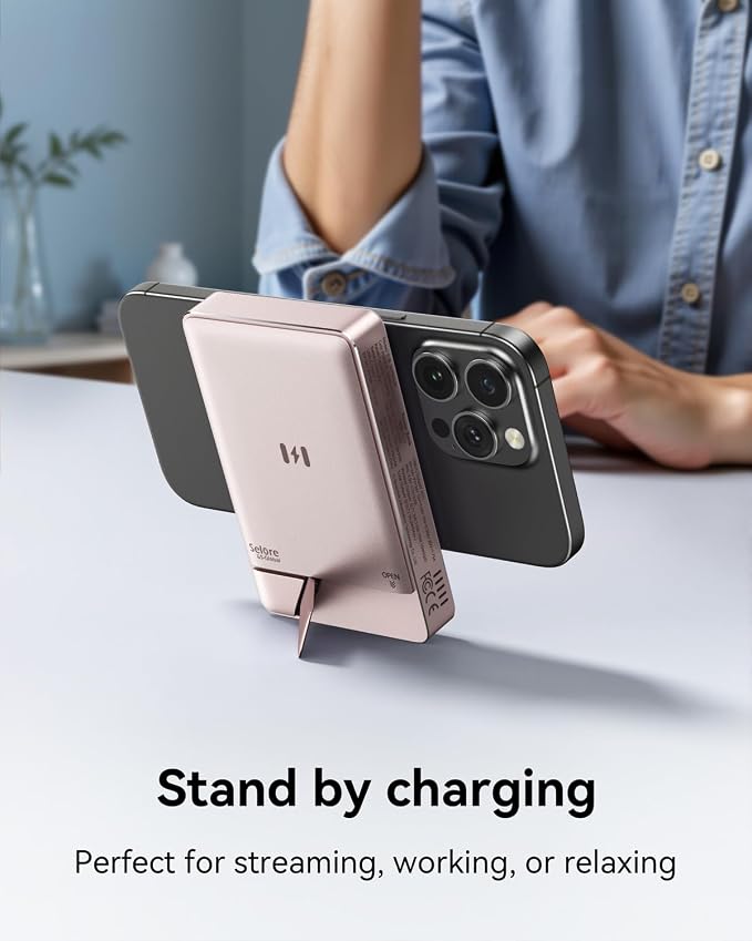 Magnetic Portable Charger for iPhone with Active Cooling, 10000mAh Qi2 15W Magsafe Power Bank with Stand, 35W USB C for Samsung Android, Wireless Battery Pack for iPhone 17/16/15 Series