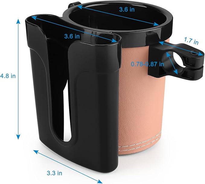 Accmor 3-in-1 Bike Cup Holder with Cell Phone Keys Holder, Bike Water Bottle Holders, Universal Bar Drink Cup Can Holder for Bicycles, Motorcycles, Scooters, Black Beige