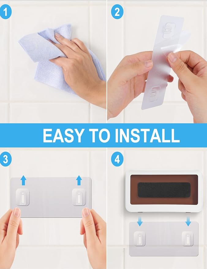 KUNSLUCK Shower Phone Holder Waterproof, Anti-Fog Touch Screen Wall Mount Case for Bathroom Mirror Bathtub, Compatible with 4.7"-6.8" Mobile Phones