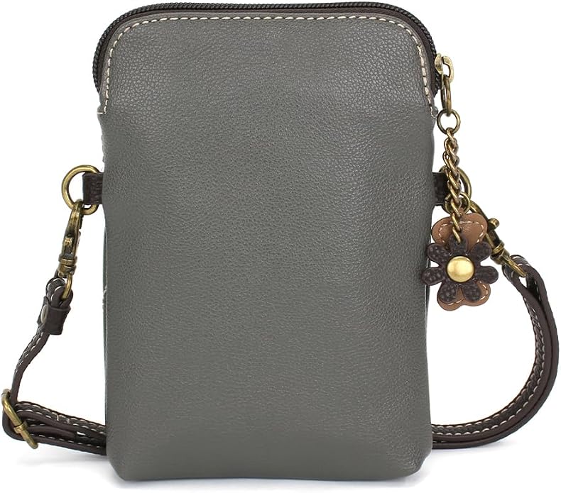 CHALA Dog Collection Cell Phone Crossbody Purse-Women PU Leather/Canvas Multicolor Handbag with Adjustable Strap