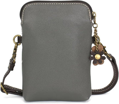 CHALA Dog Collection Cell Phone Crossbody Purse-Women PU Leather/Canvas Multicolor Handbag with Adjustable Strap