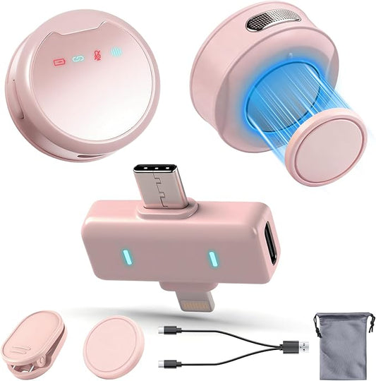 Wireless Lavalier Microphones for iPhone/Android/iPad, Mini Microphones with Noise Reduction, 2.4GHz, Magnetic Clip, Lapel Mics Wireless for Video Recording, Streaming, Vlogging, YouTube Tiktok, 131FT