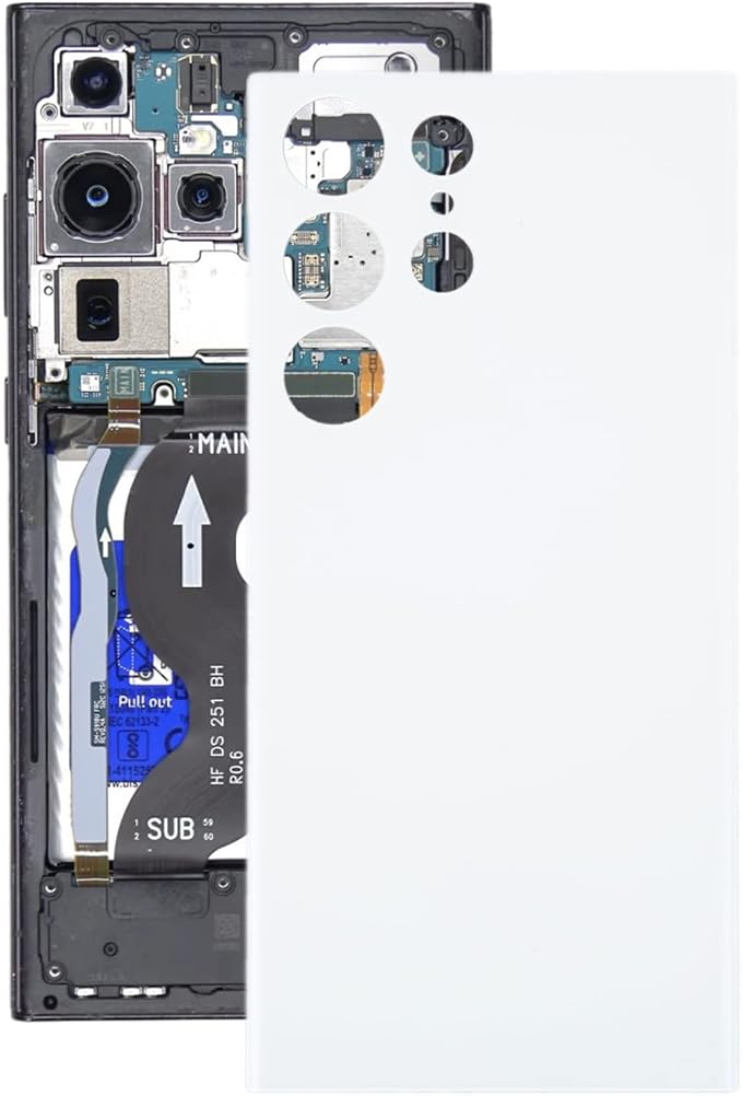 Back Panel Replacement for Galaxy Galaxy S23 Ultra 5G SM-S918B Easy On Installation Battery Cover (White)