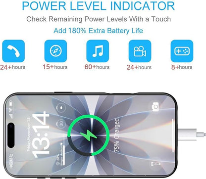 Battery Case for iPhone 17, Upgraded 10000mAh Protective Charging Case with Wireless Charging Compatible with iPhone 17 (6.3 inch) Rechargeable Extended Battery Pack Charger Case with Carplay (Black)