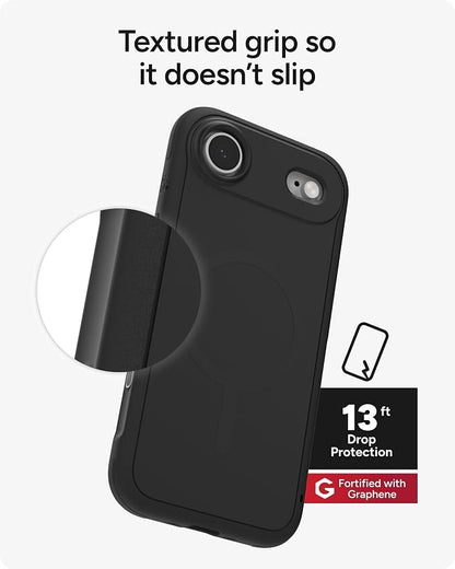ZAGG Sedona Snap Case for iPhone Air - Flood Black, Drop Protection (13ft/4m), Graphene-Reinforced Multi-Layer Protection, MagSafe Phone Case with Impact-Absorbing Bumpers, Slim & Lightweight