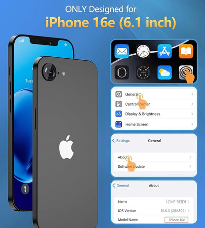 for iPhone 16e Case Waterproof | Shockproof Dust Proof Phone Case Cover with Screen Protector -Clear