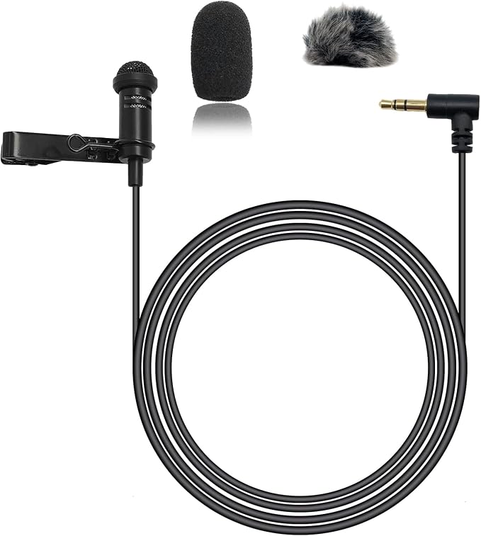 Lavalier Lapel Microphone Omidirectional Condenser Microphone for DJI Mic 2,Mic for Rode Wireless GO 2 / II Transmitters(Standard 3.5mm TRS Plug for DJI and for Rode)