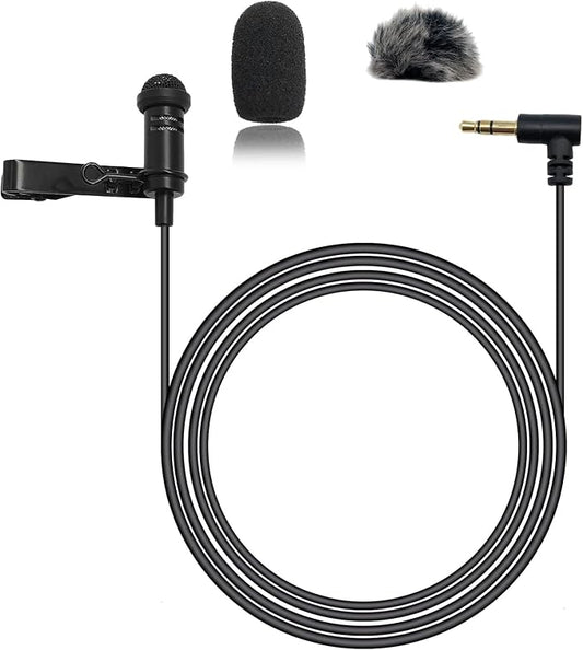 Lavalier Lapel Microphone Omidirectional Condenser Microphone for DJI Mic 2,Mic for Rode Wireless GO 2 / II Transmitters(Standard 3.5mm TRS Plug for DJI and for Rode)