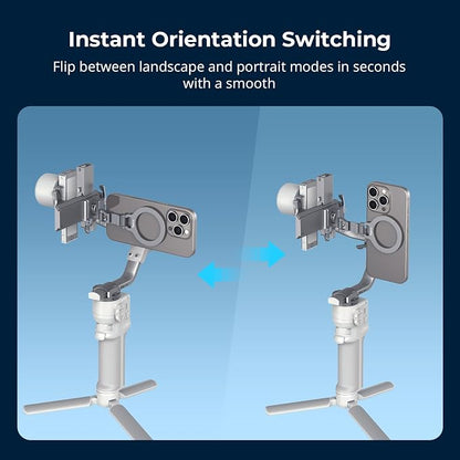 SMALLRIG Metal Phone Mount with Baseplate for Arca-Standard, Compatible for DJI RS 4 Mini, Smartphone Support with Cold Shoe Mount, Phone Tripod Mount for iPhone 17/16/15 Series etc. - 5339