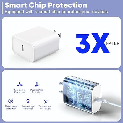 Fast Charger for iPhone 17/16/15 Charger,10FT Extra Long Fast Charging 3Pack Block USB-C to USB C Fast Charging Cable Cord for iPhone Air/17 Pro Max/iPhone 16 Pro/16 Plus/15 Pro Max,iPad Pro/Air/Mini