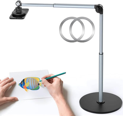 Heavy Duty Aluminum Overhead Phone Stand for Recording, Adjustable iPhone Tripod for Overhead Shots, Sturdy Stand for Cooking, Filming, Painting, with Extension Rods & Clip – Perfect for Creators(Mix)