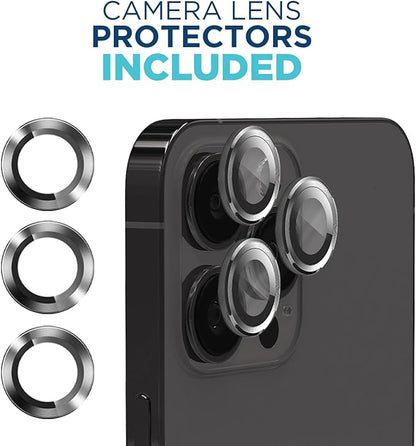 Tech Armor for Apple iPhone 15 Pro Max Screen Protector Glass 6.7 inch - Ballistic Tempered, Case Friendly, Easy Install, Sensor Protection, HD, 9H Hardness, 3 Pack + Bonus Camera Lens Protectors