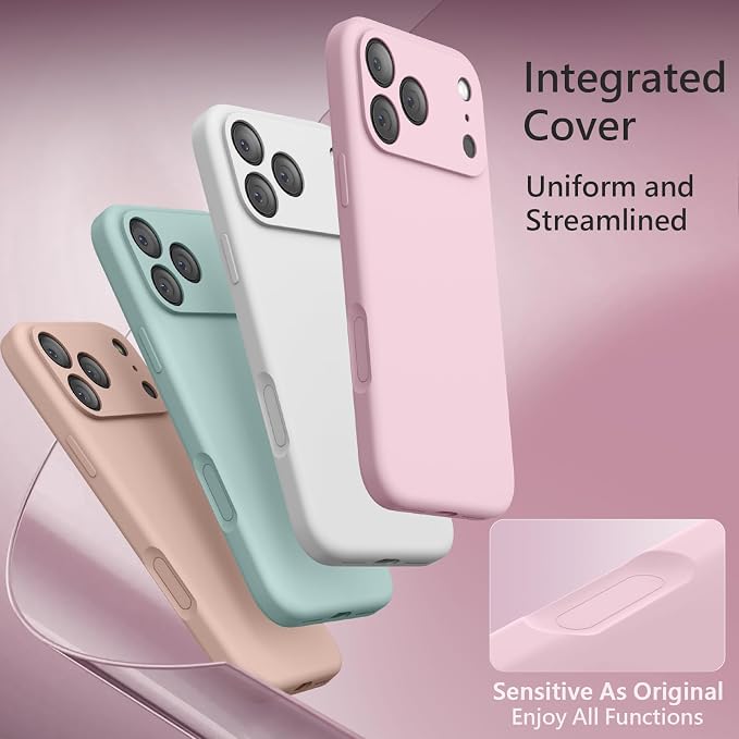 FireNova Magnetic for iPhone 17 Pro Case, Compatible with MagSafe, [Integrated Silicone Camera Control Button] [Camera Protection] Anti-Scratch Microfiber Lining Phone Case, 6.3", Chalk Pink