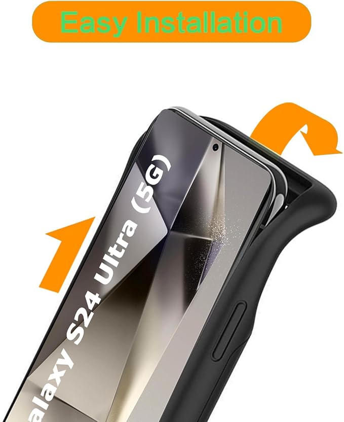 Battery Case for Galaxy S24 Ultra,12000mAh Portable Protective Smart Wireless Charging Case Support Carplay Compatible with Galaxy S24Ultra(6.8 inches)Rechargeable Extended Battery Charger Case(Black)