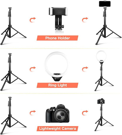 Aureday 12” LED Ring Light with Stand and Phone Holder, Video Light 3000K-6000K Dimmable Selfie Ringlight for YouTube Video/Live Stream/Makeup