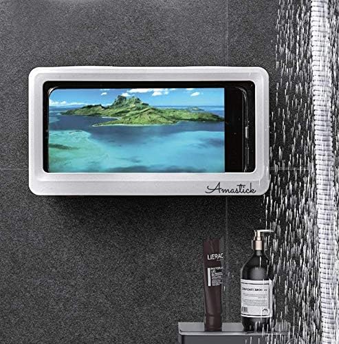 Splash Proof Smartphone Holder - Shower/Bathroom/Kitchen/Outdoor, Smartphone/Phone/Cellphone, Holder/Mount/Case, Water Resistant, Splash Proof (Blue)