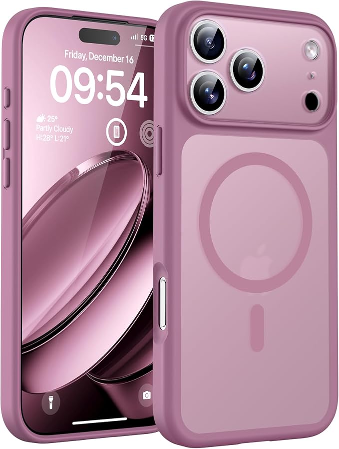 TOCOL for iPhone 17 Pro Case, Compatible with Magsafe Charger, Full Camera Protection, Translucent Matte Phone Case for 17 Pro 6.3 inch (Lilac Purple)