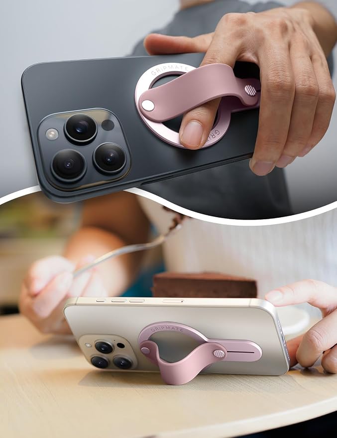 for MagSafe Phone Grip for iPhone - Magnetic Phone Ring Holder Detachable for iPhone 17 - Comfortable Finger Phone Loop Grip for Apple 16/15/14/13/12,Pink